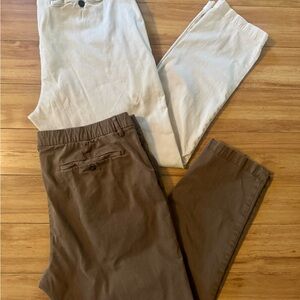 BEARBOTTOM Men’s Stretch Chino Pants XXL - 30” Inseam 2 Pairs! BEAR BOTTOM